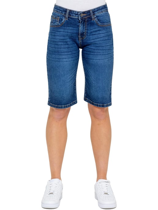 Enzo | Womens Long Denim Shorts - Image 2