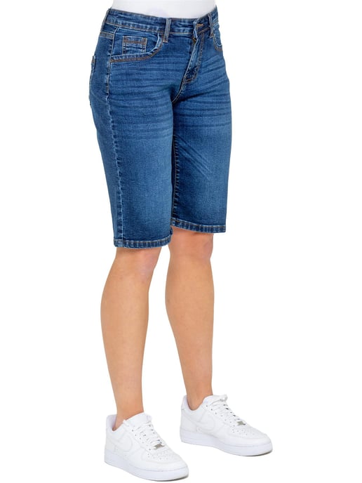 Enzo | Womens Long Denim Shorts - Image 3
