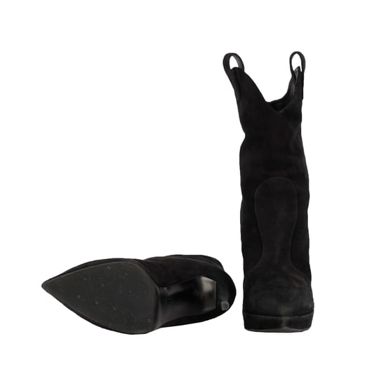 Giuseppe Zanotti Pointy Suede Black Boots- '20s - Image 4
