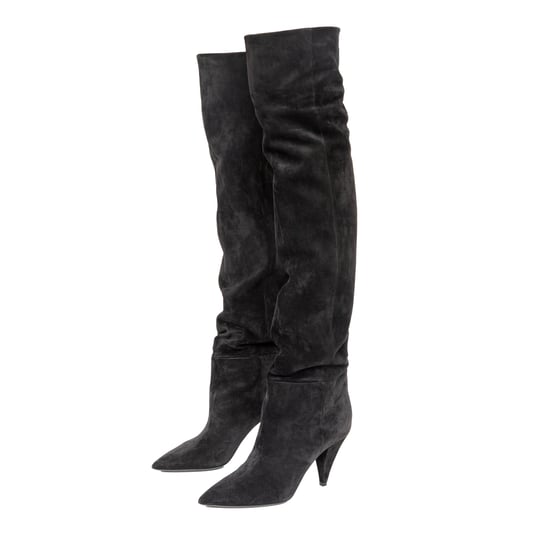 Saint Laurent Era 85 Over-the-Knee Suede Boots - '10s - Image 2