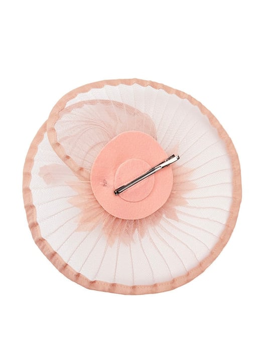 Spiral Circular Brim Fascinator with Feathers Burst - Image 2