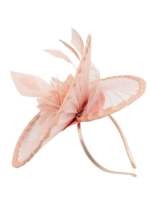 Spiral Circular Brim Fascinator with Feathers Burst - Image 3