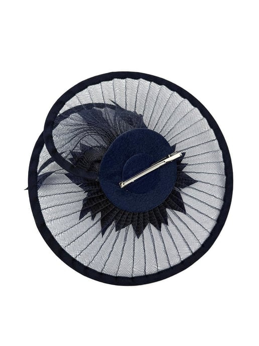 Spiral Circular Brim Fascinator with Feathers Burst - Image 3