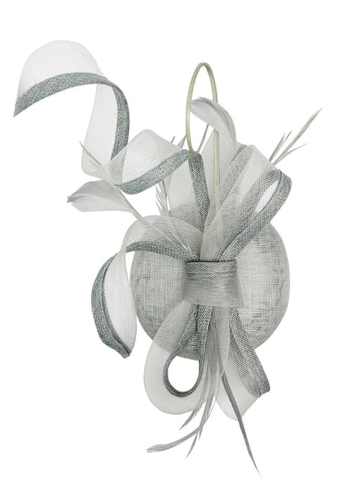 Round Pill Box Fascinator with Bow & Feathers - Image 2