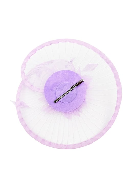 Spiral Circular Brim Fascinator with Feathers Burst - Image 2