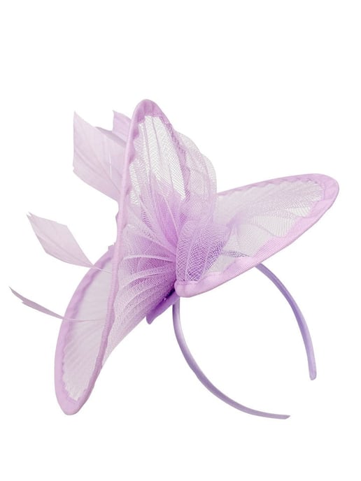 Spiral Circular Brim Fascinator with Feathers Burst - Image 3