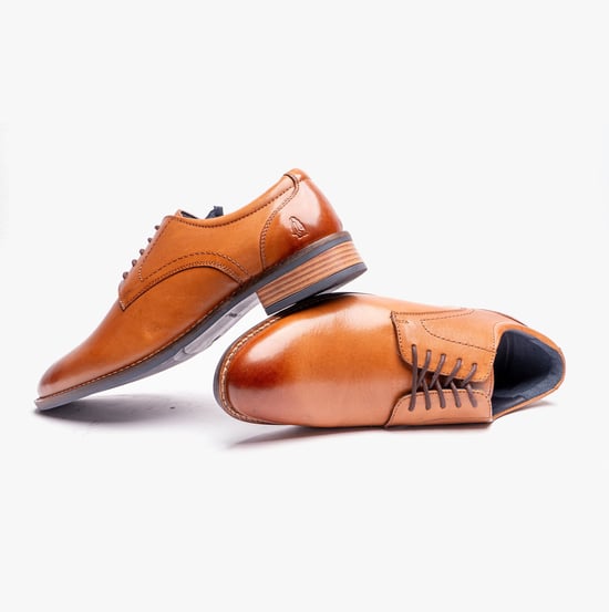 Hush Puppies Damien Mens Formal Lace-up Shoes Tan - Image 4