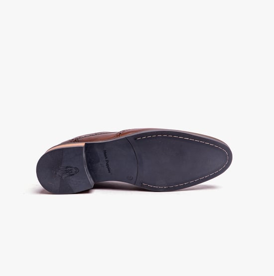 Hush Puppies Dustin Mens Brogue Shoes Chocolate - Image 5