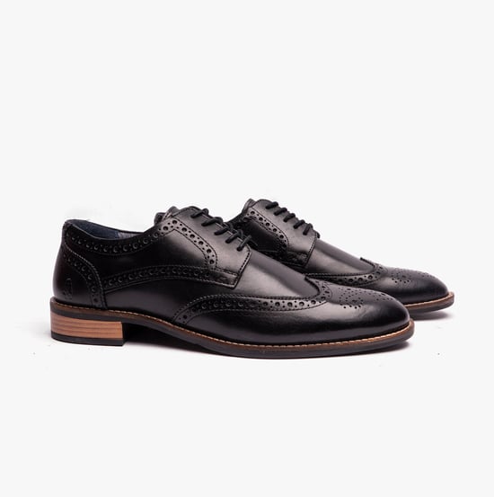 Hush Puppies Dustin Mens Brogue Shoes Black - Image 3