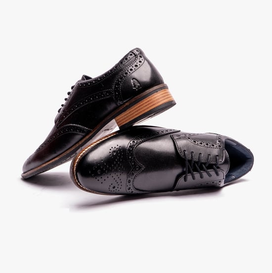 Hush Puppies Dustin Mens Brogue Shoes Black - Image 4