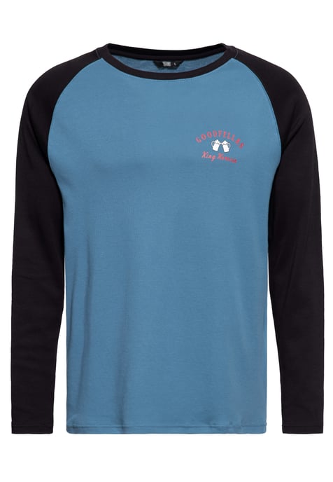 King Kerosin Herren Langarmshirt Good Fellas blau - Image 1