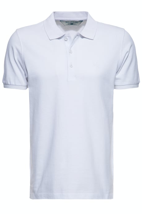 Way of Glory Herren WAY OF GLORY Herren Premium Poloshirt aus hochwertigem Pikee weiß - Image 1