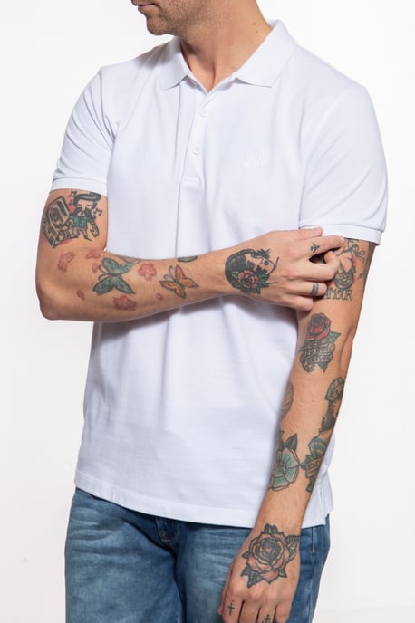 Way of Glory Herren WAY OF GLORY Herren Premium Poloshirt aus hochwertigem Pikee weiß - Image 2