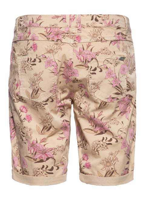 Amor, Truth & Trust Damen ATT JEANS Feminine Jeansshorts mit floralem All-Over Print Lola beige - Image 2