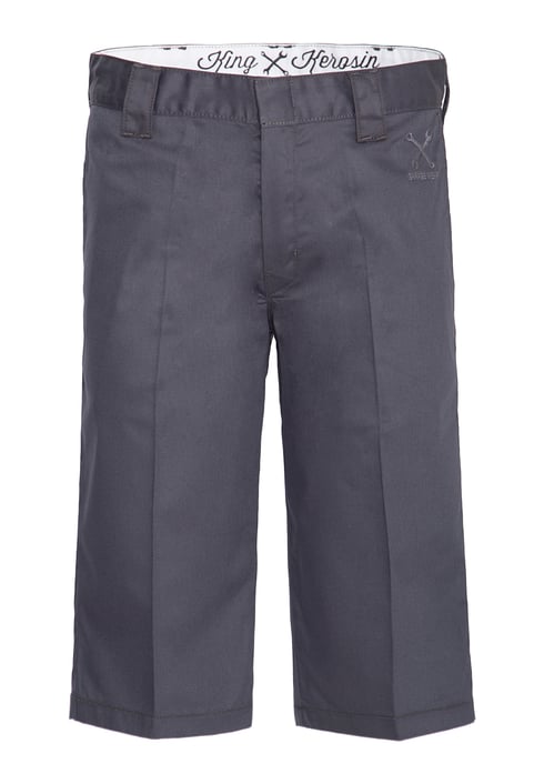 King Kerosin Herren King Kerosin Workwear Shorts in Oil-Washed Optik Garage Wear grey - Image 1