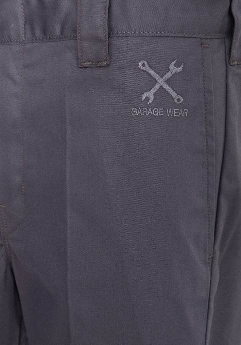 King Kerosin Herren King Kerosin Workwear Shorts in Oil-Washed Optik Garage Wear grey - Image 4