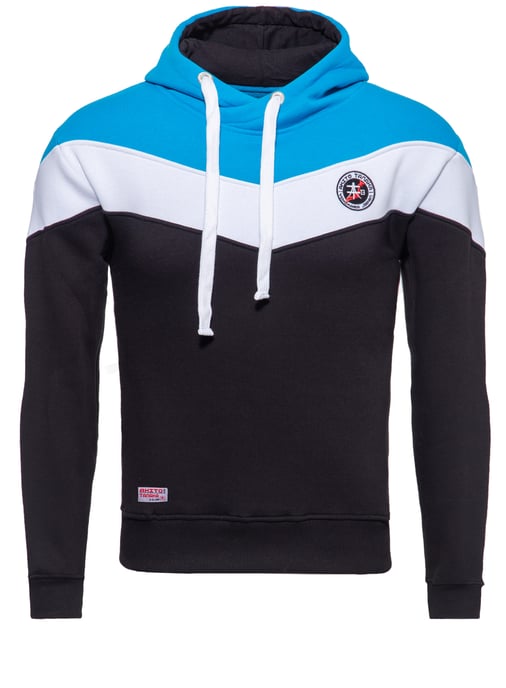 Akito Tanaka Herren Kapuzen Sweater Triple Tone blau - Image 2