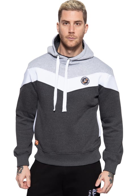 Akito Tanaka Herren Kapuzen Sweater Triple Tone grau - Image 1