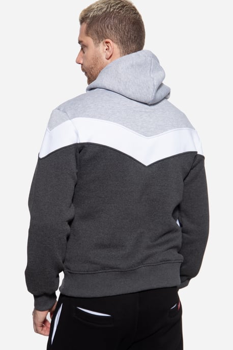 Akito Tanaka Herren Kapuzen Sweater Triple Tone grau - Image 3