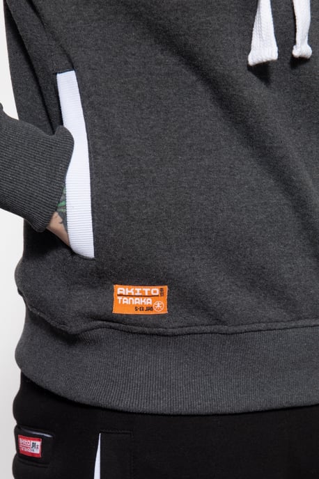 Akito Tanaka Herren Kapuzen Sweater Triple Tone grau - Image 4
