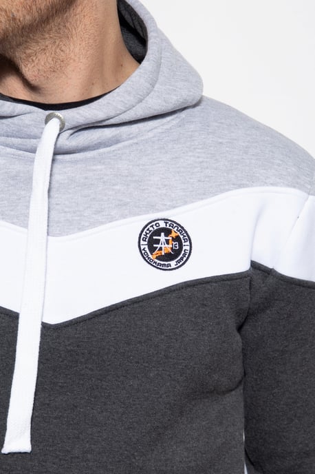 Akito Tanaka Herren Kapuzen Sweater Triple Tone grau - Image 5