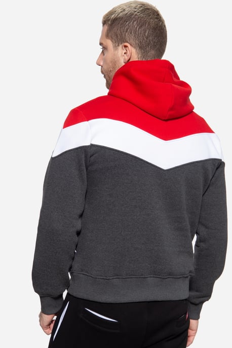 Akito Tanaka Herren Kapuzen Sweater Triple Tone rot - Image 2