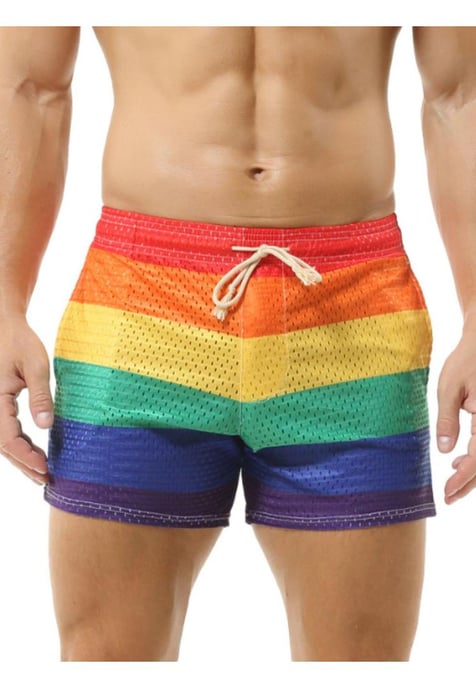 Men's Color Block Drawstring Shorts - Image 1