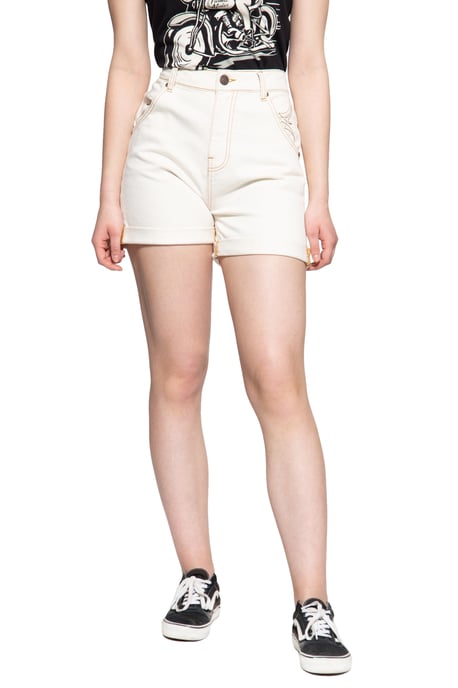 Queen Kerosin Damen Denim Shorts naturweiß - Image 1