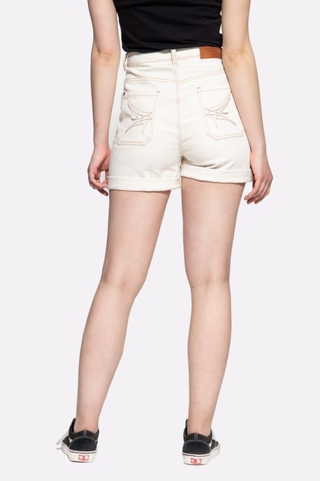 Queen Kerosin Damen Denim Shorts naturweiß - Image 2