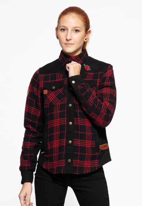 Queen Kerosin Damen Funktionshemd Wild Ones Roses schwarz - Image 4