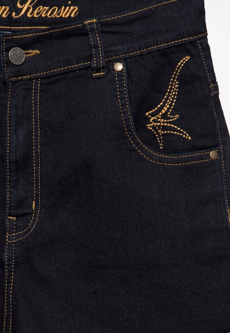 Queen Kerosin Damen Denim Shorts schwarz - Image 4
