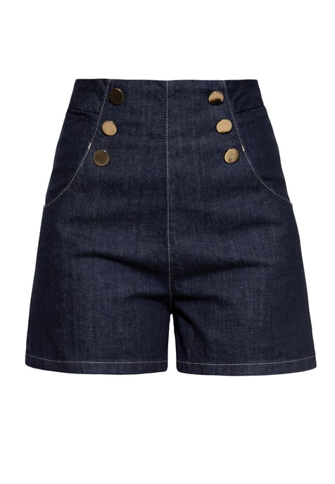 Queen Kerosin Damen Denim Marlene Shorts Denim - Image 1