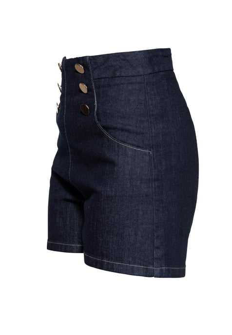 Queen Kerosin Damen Denim Marlene Shorts Denim - Image 3