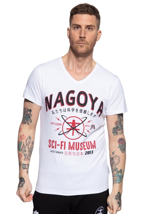 Akito Tanaka Herren T-Shirt mit Frontprint City Code weiß - Image 1