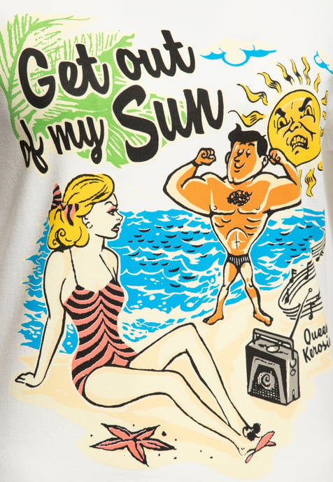 Queen Kerosin Damen Classic T-Shirt Get out of my sun offwhite - Image 5