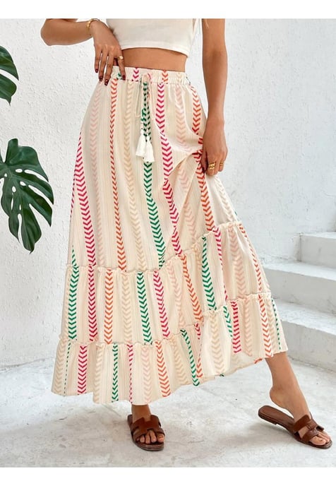 Women's Frill Printed Maxi Skirt - Image 1