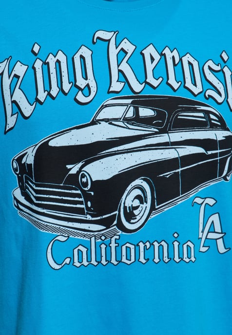King Kerosin Herren T-Shirt California Greaser blau - Image 3