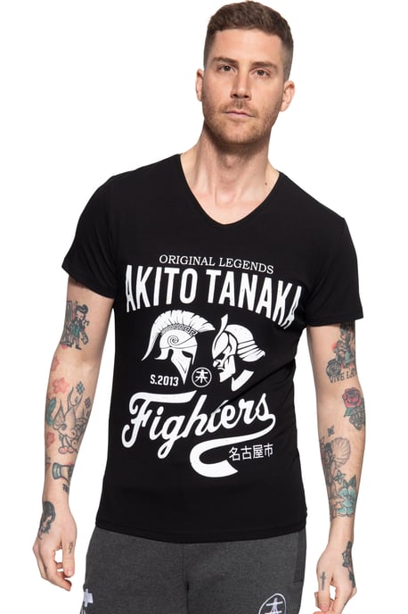 Akito Tanaka Herren T-Shirt mit Frontprint Gladiator Fighters schwarz - Image 1