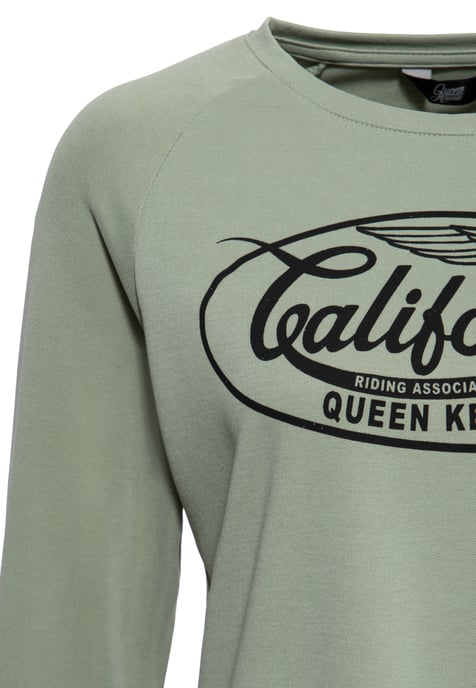 Queen Kerosin Damen Langarmshirt California grün - Image 3