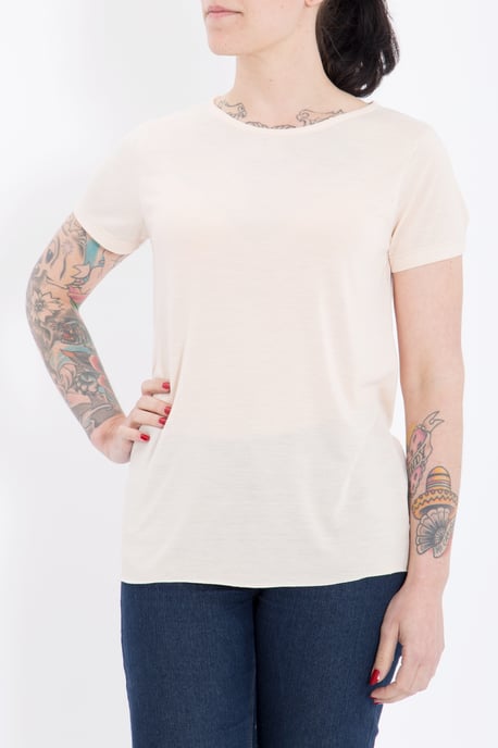 Queen Kerosin Damen QUEEN KEROSIN Basic T-Shirt aus Viskose-Mix nude - Image 4