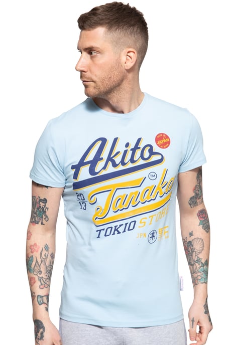 Akito Tanaka Herren T-Shirt mit Frontprint Tokio Beach blau - Image 1