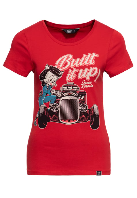 Queen Kerosin Damen T-Shirt Built it up! rot - Image 1