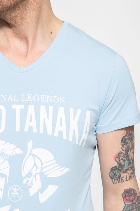 Akito Tanaka Herren T-Shirt mit Frontprint Gladiator Fighters blau - Image 3