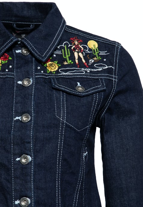 Queen Kerosin Damen Denim Jeansjacke Denim - Image 3