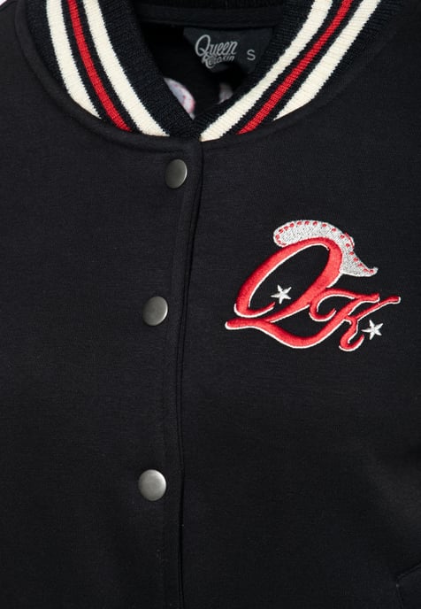 Queen Kerosin Damen College Sweatjacke Rebel at Heart schwarz - Image 3