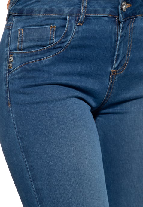 Amor, Truth & Trust Damen Jeanshose Leoni mittelblau - Image 3