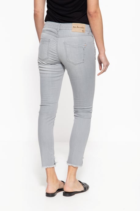 Amor, Truth & Trust Damen ATT JEANS Slim Fit Jeans mit offenen Kanten am Saum Leoni grau - Image 2