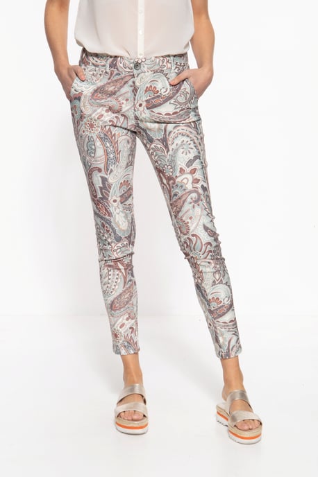Amor, Truth & Trust Damen ATT JEANS High Waist Slim Fit Jeans mit auffälligem Paisley-Muster Ruby gemustert - Image 2
