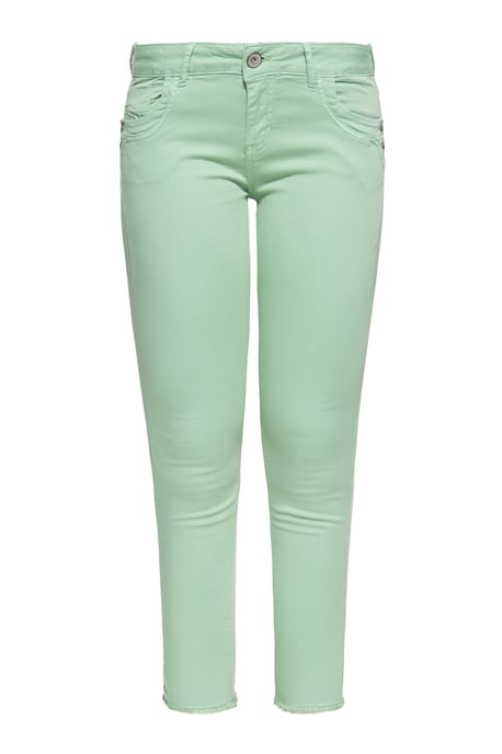 Amor, Truth & Trust Damen ATT JEANS Slim Fit Hose mit offenen Kanten Leoni Dusty Green - Image 1