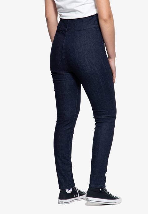 Queen Kerosin Damen High Waist Jeanshose dunkelblau - Image 2